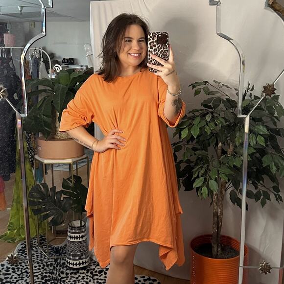 Free People Beach Kanah Tunic Asymmetric Dress Peach Size Medium - Picture 1 of 6